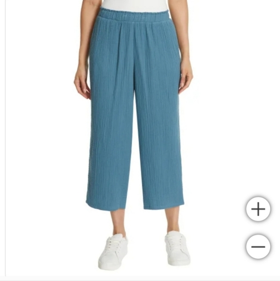 NWOT Jessica Simpson Ladies' Gauze Ankle Pants Blue M - Picture 2 of 4